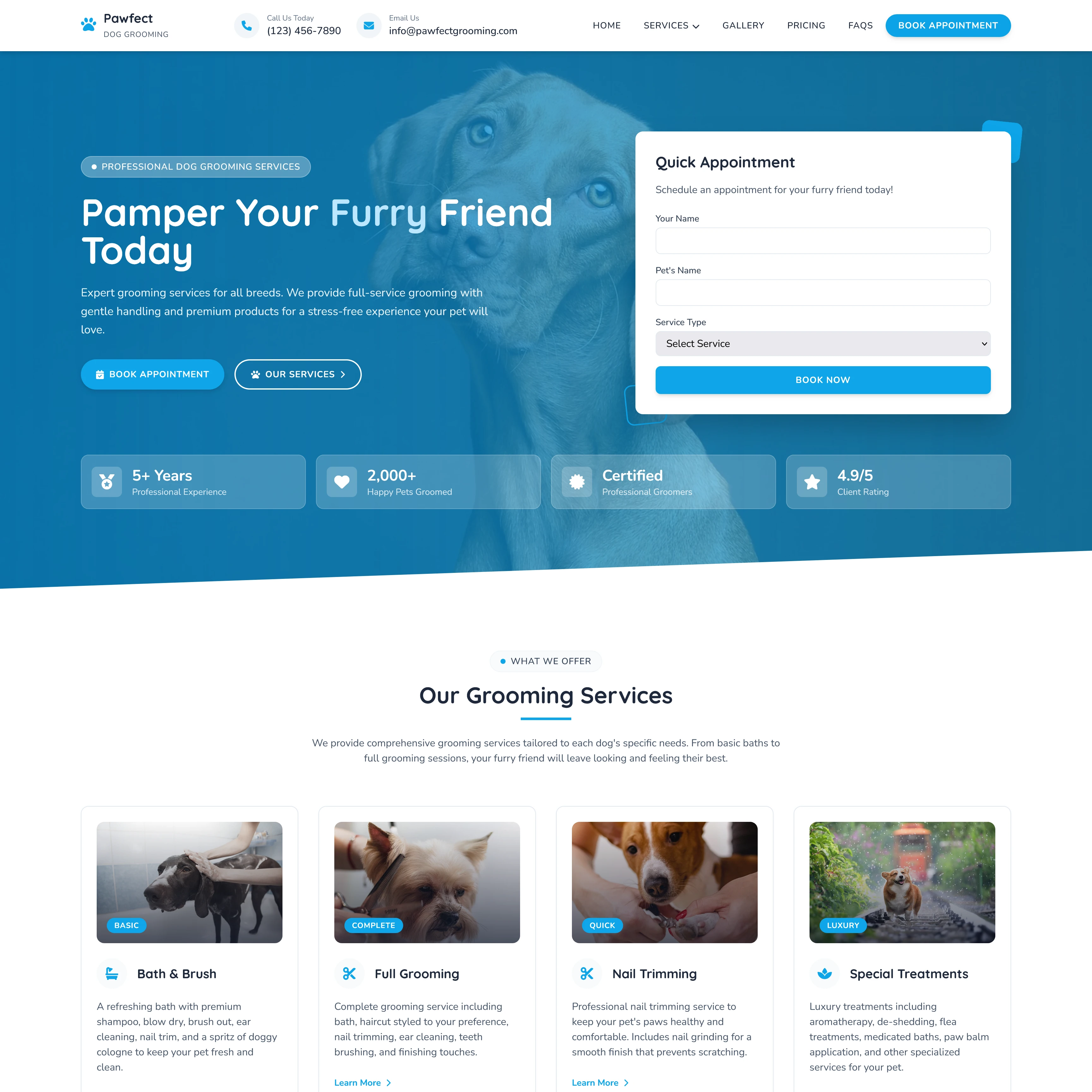 Dog Groomer Website Showcase